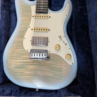 2023 Schecter USA Custom Shop Nick Johnston Traditional HSS “Wembley” Flame Top Nitro - Atomic Ice image 4