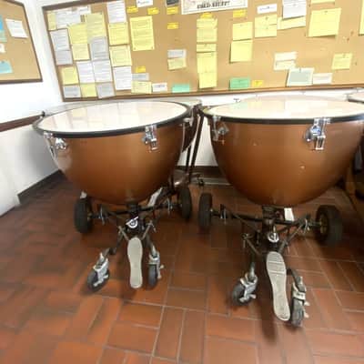 Very Clean Set of 2 Ludwig "Universal" Fiberglass Timpani, 26" and 29"; with wheels image 17