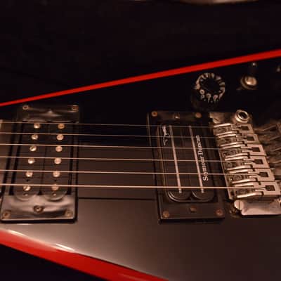 Dean Dimebag Darrell Razorback Flying V Pantera Signature Dime Guitar Black Red Bevels + Hard Case image 3