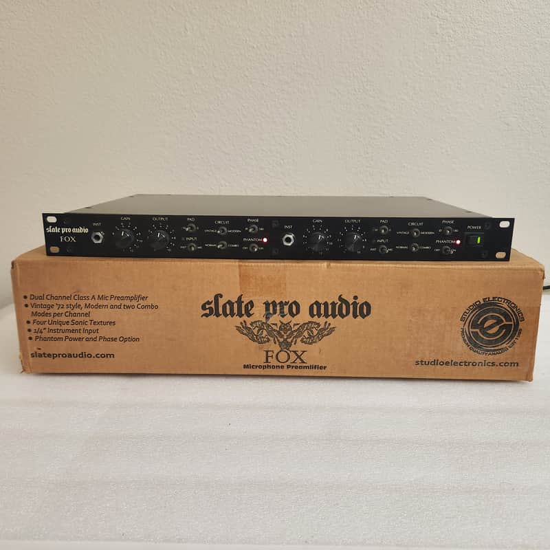 Slate Pro Audio Fox 2-channel Microphone Preamp 1073-style mic pre image 1