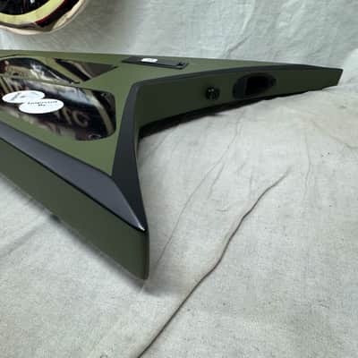 Jackson X Series RRX24 rrx 24 Randy Rhoads Flying V Guitar with Reverse Inlays + Reverse Headstock 2022 - Matte Army Drab with Black Bevels image 21