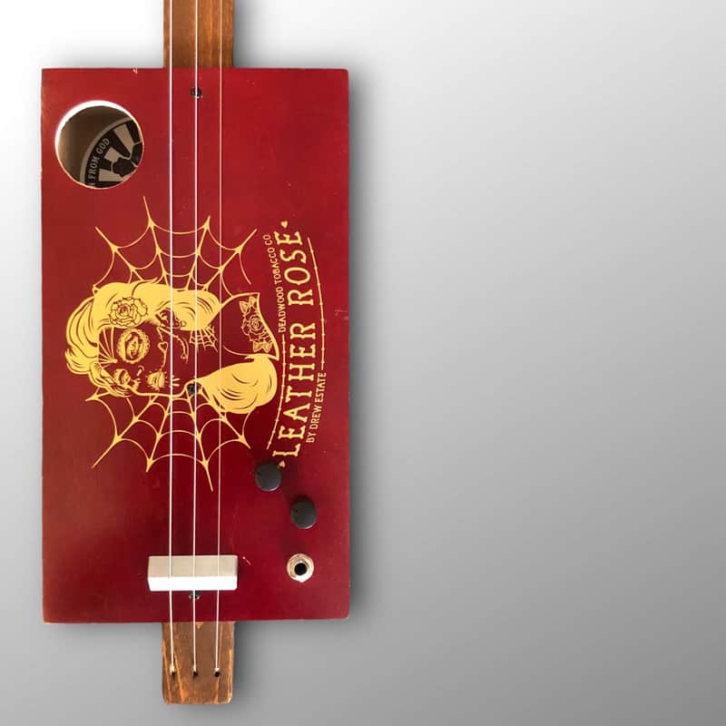 Leather Rose 3-String Slide Acoustic/Electric Guitar image 1
