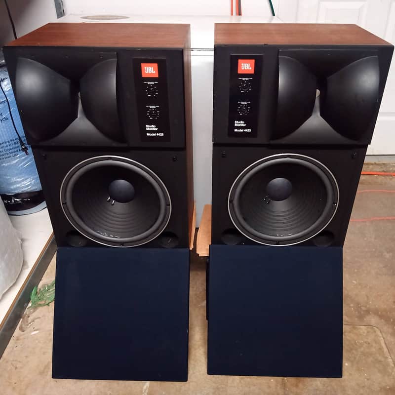 Pair of (2) JBL 4425 Vintage Studio Monitor Speakers - Wood Grain