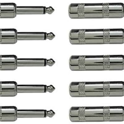MR DJ QMH10 5 Pair Large Barrel 6.35mm 1/4" Male Mono TS Head Cable Mount Connector image 2