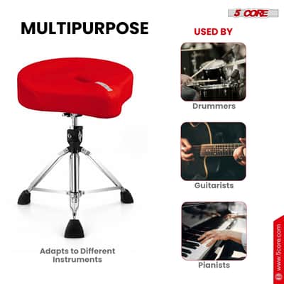 5 Core Drum Throne w 4.5" Padded Stool Adjustable Drummer Chair image 9