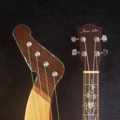 Handcrafted Baritone HARP Ukulele, Solid Spruce & Acacia, MOP Abalone Inlay, Hard Case, Bruce Wei HU20-2048 image 1