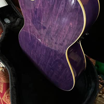 Luna Flora Passionflower Quilt Maple Acoustic-Electric Guitar 2010s - Trans Purple image 10