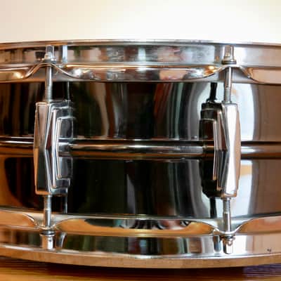 HOLY GRAAL Ludwig No. 416 Black Beauty 5x14" 10-Lug Brass Snare Drum with Pointed Blue/Olive Badge 1977 - 1979 - serial 1758452 image 8
