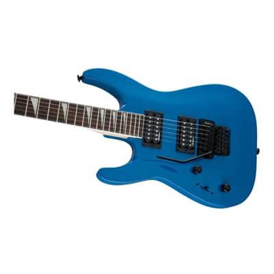 JS Series Dinky Arch Top JS32 LH - Left Handed Electric Guitar with Floyd Rose and Jumbo Frets (Bright Blue) image 6