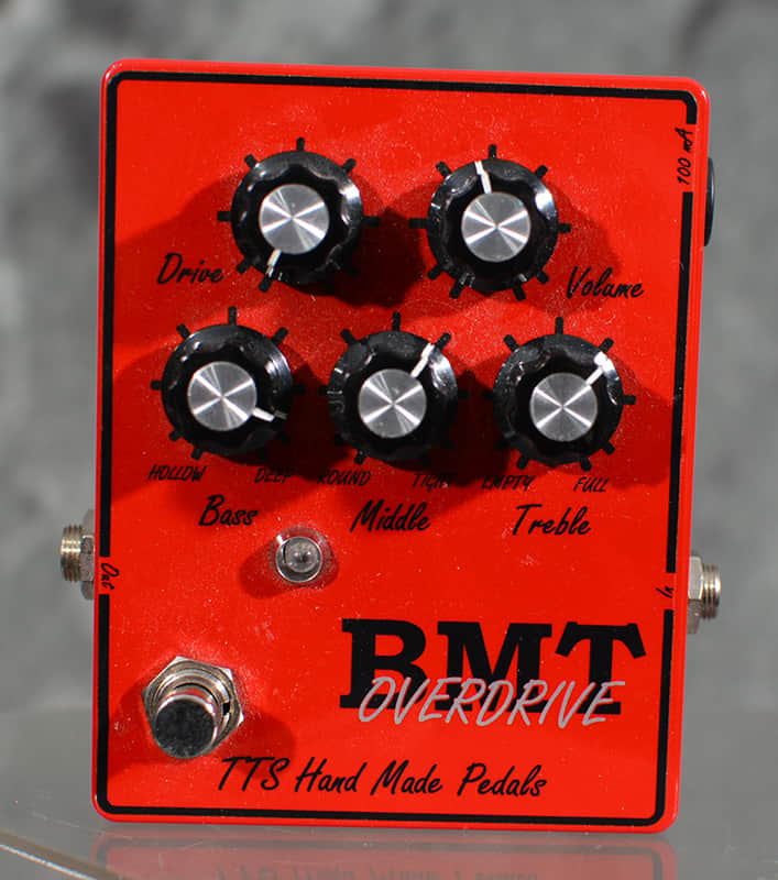 TTS Hand Made Pedals BMT Overdrive Pedal Red RARE w FAST Shipping image 1