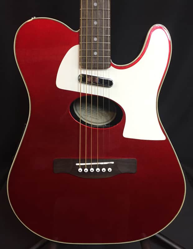 Fender Telecoustic Deluxe Acoustic-Electric Guitar Candy Apple Red