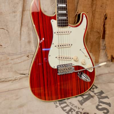 Fender Japan Zebrawood Custom Stratocaster ST68-HO 2002 - Translucent Red image 7
