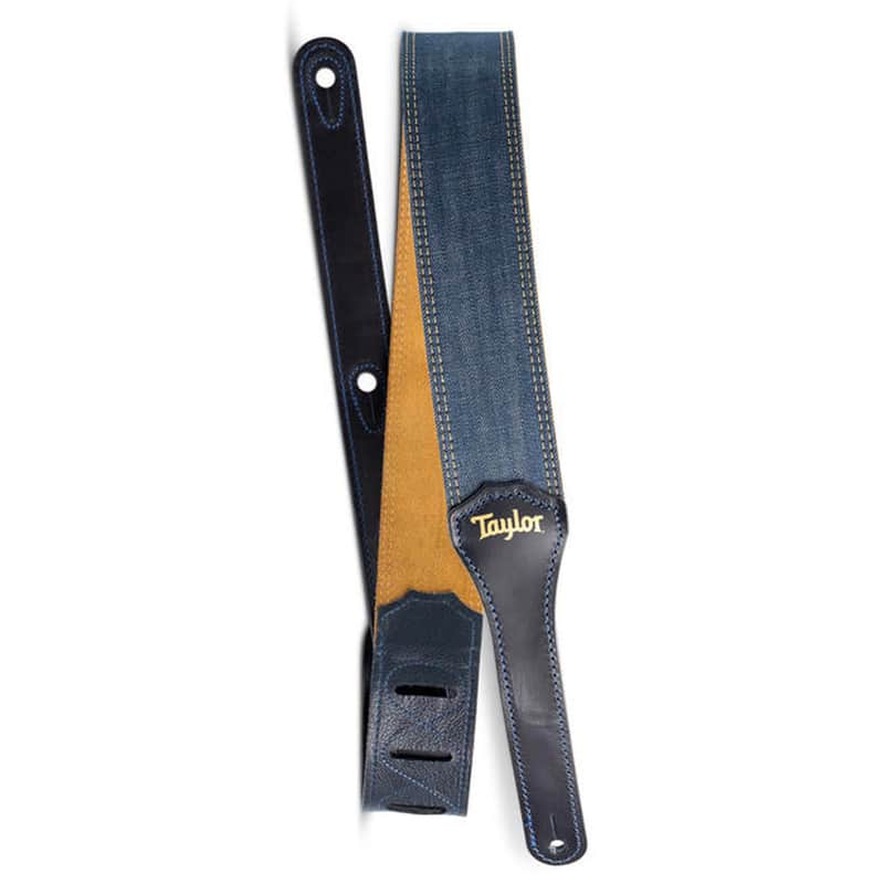 Taylor 2" Denim Strap with Gold Logo image 1