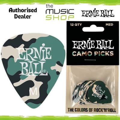 Ernie Ball Camouflage (Camo) Cellulose Guitar Picks, Medium, 12 Pack - 9222 image 1