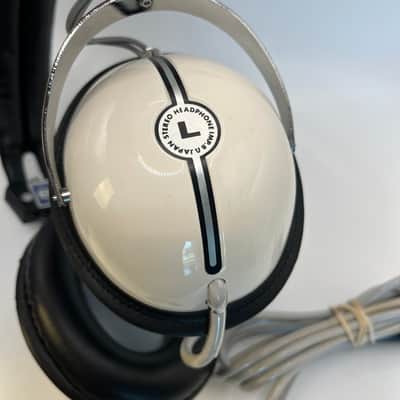 HP-101 Vintage Stereo Headphones Cream White Retro Over Ear Made in Japan image 4