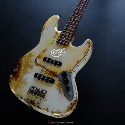 Fender Jazz Bass Vintage White Gold Edition Heavy Aged Relic by East Gloves Customs (RARE) image 1