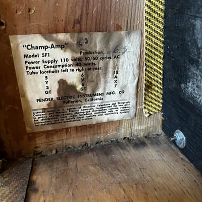 1961 Fender Champ 5F1 Tweed image 22
