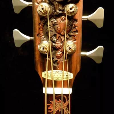 Blueberry Handmade Acoustic Bass Guitar Dragon Motif Bild 7