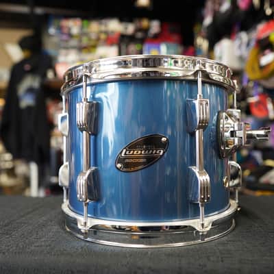 Ludwig Rocker Series 10" Tom - Deep Blue Wrap | 8x10" New Aquarian Drum Heads! image 1