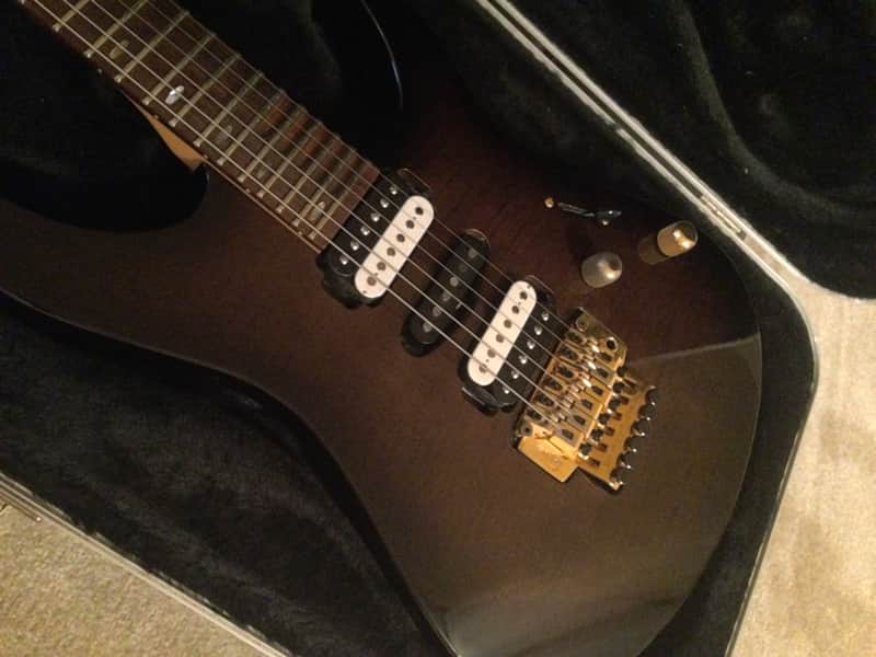 Very Rare Yamaha RGX 821D flamed Brown Burst MIJ factory scalloped neck hardcase was over $1000 new image 1