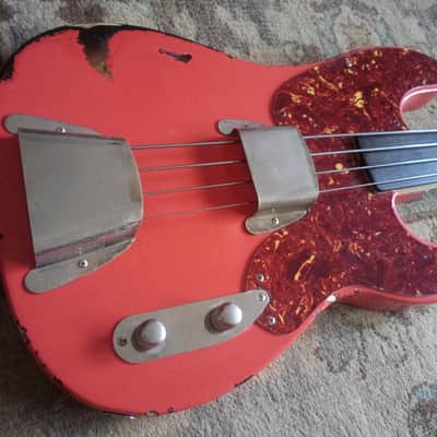 Fender Precision Bass 2001 - Fiesta Red over Sunburst image 5