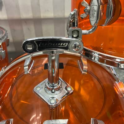 1974 Vintage Ludwig Vistalite 3-Piece Drum Set, Orange image 10