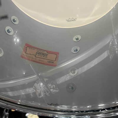 ~WOW!~ Gretsch USA Custom 4-Piece 10/12/16/22 Drum Kit Set in Azure Blue Gloss Lacquer with White Marine Pearl Bass Drum Hoops Inlays image 10