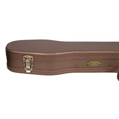 Crossrock Designer Series- Universal Wooden Case for Stratocaster and Telecaster Electric Guitars- Security Lock, Metal Feet, Storage Space- Chocolate Brown image 6