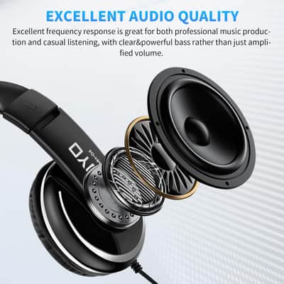 JOYO JMH-04 Over Ear Headphones Wired Studio Headphones with 1/4 to 3.5mm Jack for Guitar Amplifier Keyboard Recording Podcast DJ Laptop Computer image 4