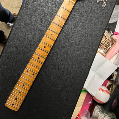 Musikraft Flame Maple Relic USA Stratocaster Neck with Tuners image 2