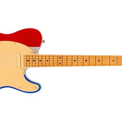 FENDER - Buck Owens Telecaster Maple Fingerboard Red Silver and Blue Sparkle - 0140452371 image 1