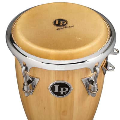 Latin Percussion Junior Conga CCII 8" and 9" Set - Natural Chrome with Double Stand (LP-JRX-AW) image 6