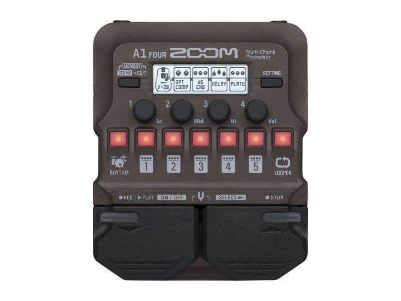 Zoom A1 FOUR Acoustic Instrument Multi-Effects Pedal with 80 effects image 1