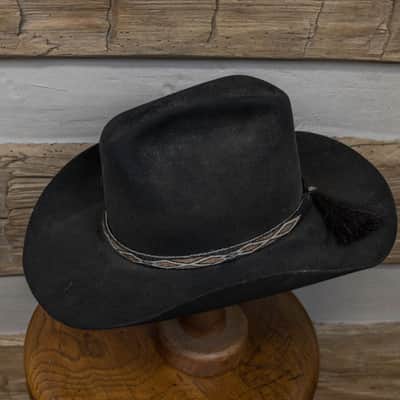 1960's Vintage Black Felt Cowboy Hat image 1