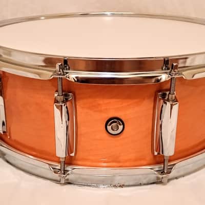 FRANKEN SNARE DRUM (C VIDEO) BIRCH HYBRID RECYCLED PARTS  - AMBER LACQUER - FREE SHIP TO C-USA! image 5