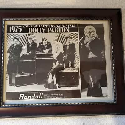 1975 Randall Amps Promotional Ad Framed Dolly Parton Original