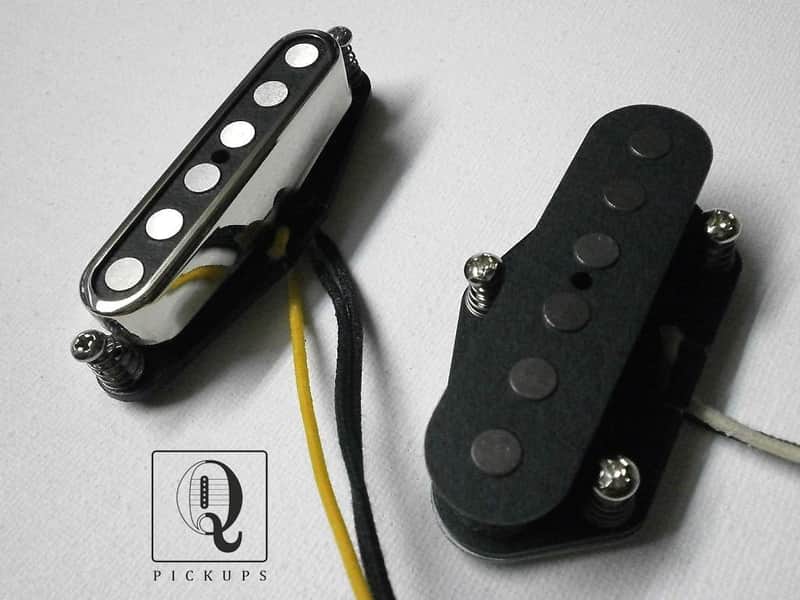 Telecaster A2/5 SET Bridge Neck .250 Quarter Pound Magnets Hand Wound Fits Fender by Q pickups image 1