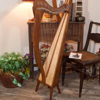 Roosebeck HMNA5CSP Chelby Levers 29-String Minstrel Harp 5 Panel w/Padestal, Tuning Tool & String Set image 2