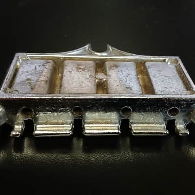 Vintage Gibson EB Bass Guitar Bridge in Chrome No Saddles image 4