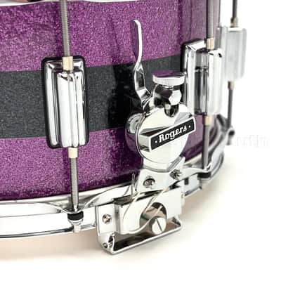 Rogers Dyna-Sonic Snare Drum 14x6.5 Purple & Black Sparkle image 3