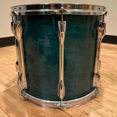 ~RARE!~ MIJ Yamaha Recording Custom 10x14 Mounted Tom in Deep Aqua Stain Lacquer image 5