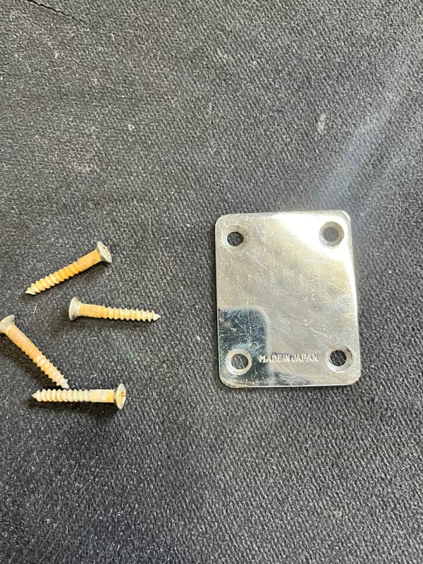 Zenon Teisco Guyatone Kawaii MIJ Japan Neck Plate with Screws 1960s 1970s image 1