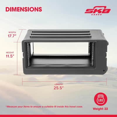 SKB 4U rSeries Shallow Rolling Rack with Integrated Back Wheels and 1-Touch Pull Handle, Comes with 8 Rack Units and Interlocking Molded Stacking Bars image 3
