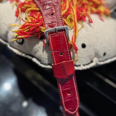 Blue Bell Straps Johnson Caiman “ ONE OF A KIND”  Custom Cherry Red Exclusive for Al’s Music Factory image 3