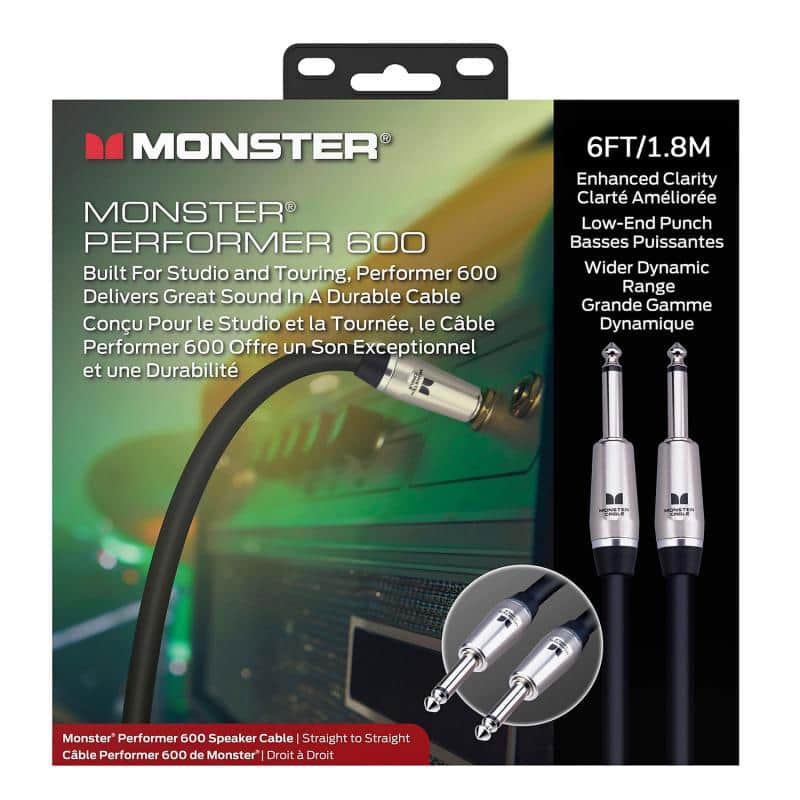 Monster Performer 600, Speaker 6 ft/1.8m - straight 1/4" plugs (600582) - Black image 1