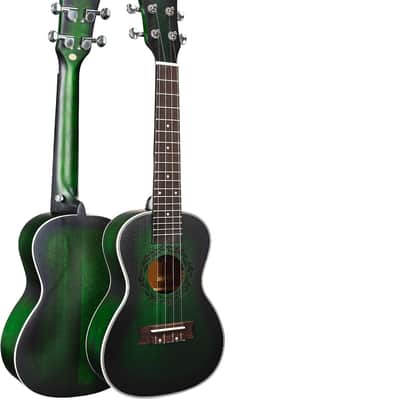 23 inches Ukulele Uku Beginner Kids and Adult Student Travel Wooden Concert Mahogany Ukelele Kits with Tuner Gig Bag Strap Carbon Nylon String Picks Cloth Gift Choice (Green) image 1