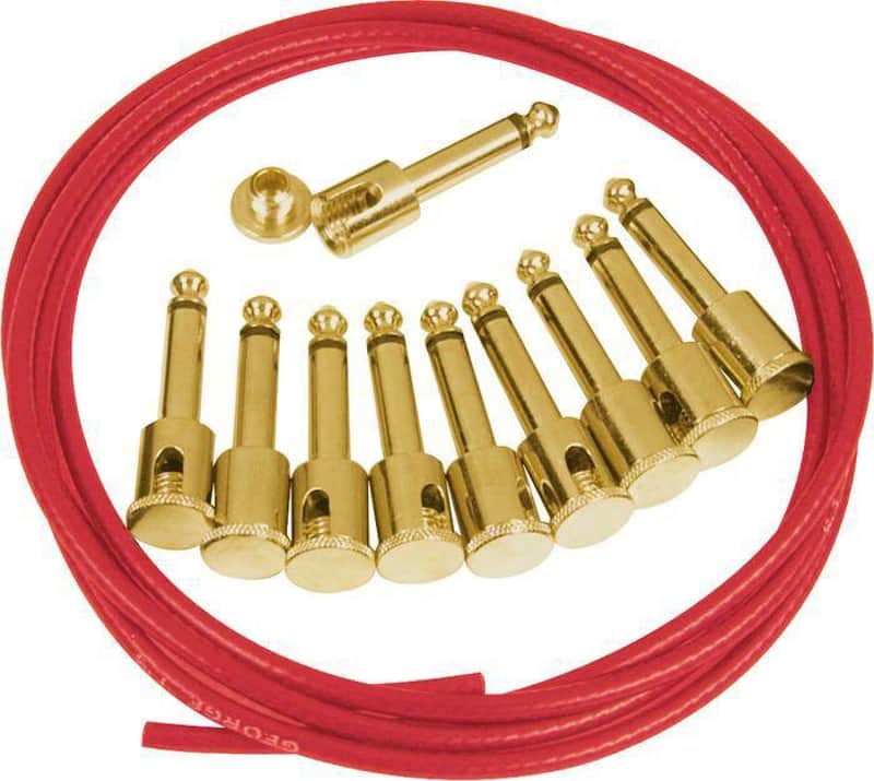 George L's Pedalboard Effects Cable Kit - Vintage Red .155 R/A Gold Plugs image 1