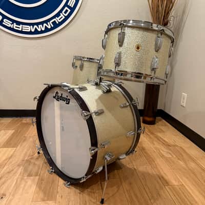 Vintage 60's Ludwig Maple 3-Piece 13/16/22 Drum Kit Set in Silver Sparkle (Rm4) image 8