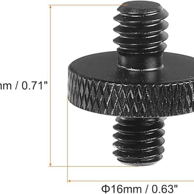 Mic Stand Adapter M6 Male to 1/4 Male Thread Tripod Screw Adapter Double Sides Camera Screw for Microphone Tripod Stand Black 2 Pack image 2