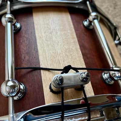 Like-New: Nowak Drums (AUST) 14x7 Jarrah/BlackButt block/stave snare, Sonor wires image 3